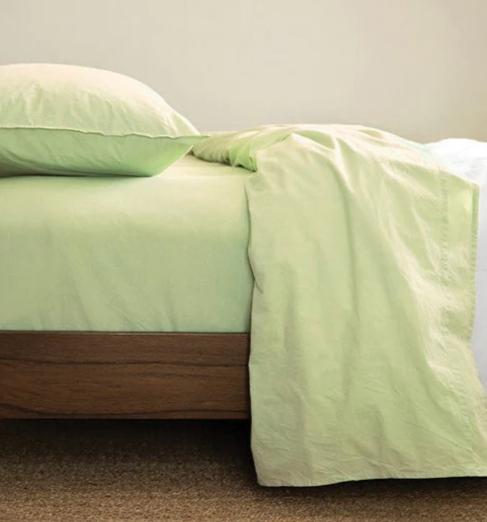 NEW Cimino Home Nile Green Flat Fitted Sheet Set California King Portugal $309